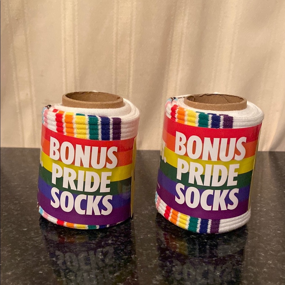 Two Pairs of Rainbow Pride Socks